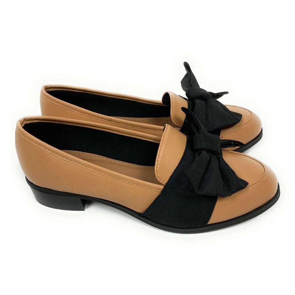 ASOS Ribbon Bow 1.25" Heel Shoes Tan Size 6W